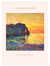 Monet Etretat, Cliff of Aval, Sunset - Art Print